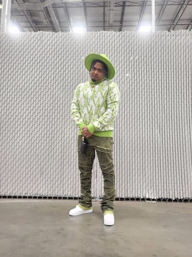 Customer photo review of Loading Up Stacked Denim (Olive Wash)