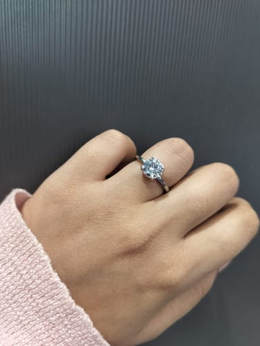 Customer photo review of Classic Solitaire Diamond Ring
