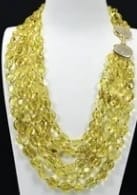 Customer photo review of Five-Row Necklace Freeform Quartz Crystal — Yellow | KIMLUD