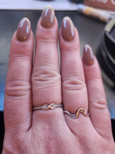 Customer photo review of Badass Besties Matching Infinity Band Ring