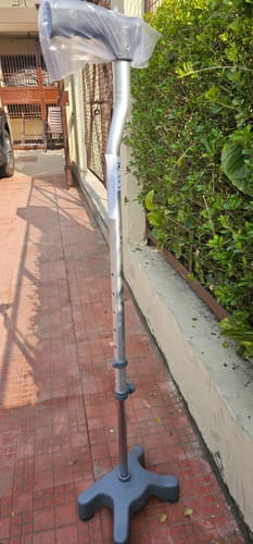 Customer photo review of Avanti L Shape Quadripod Stick | Walking Stick with Adjustable Height | Light Weight | 4 Legged Base (Grey)