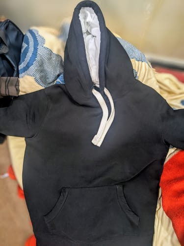Customer photo review of Premium Comfort Hoodie - Black with white Rope