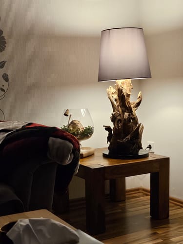 Customer photo review of Wurzelholz Tischlampe IKAL Höhe 82 cm inkl. Lampenschirm
