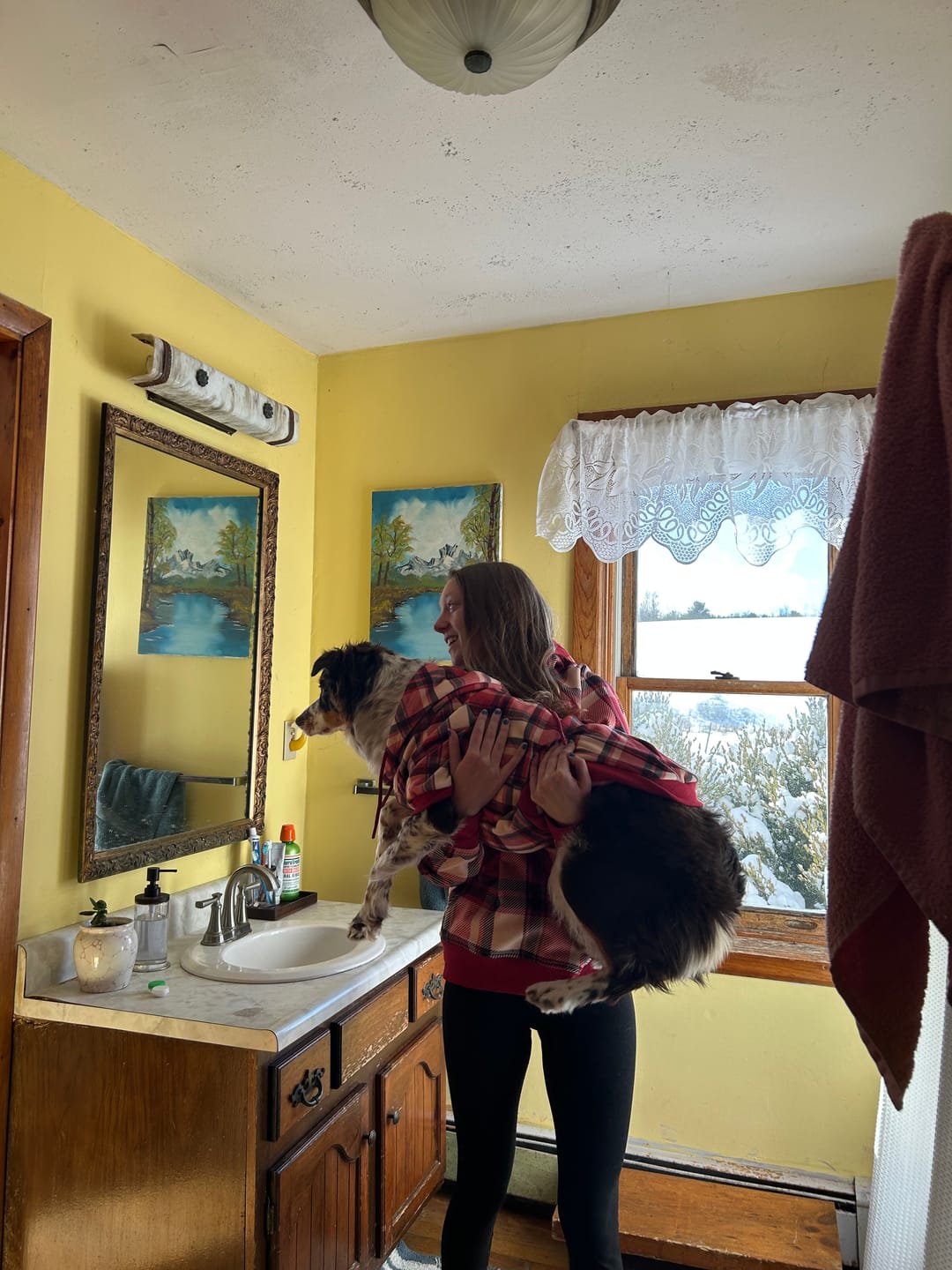 Customer photo review of Red Plaid Human Hoodie