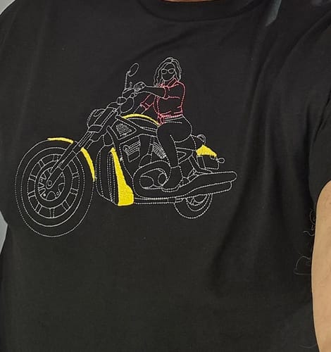 Customer photo review of Custom Embroidered Photo T-Shirt
