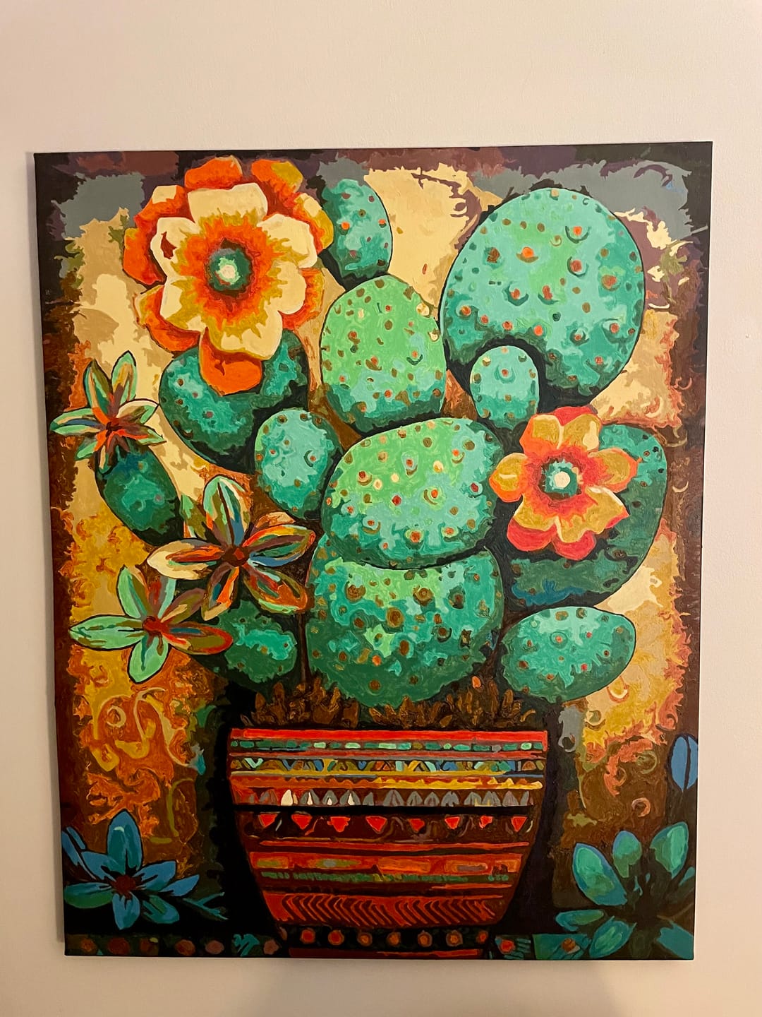 Customer photo review of Charming Cactus Paint by Numbers