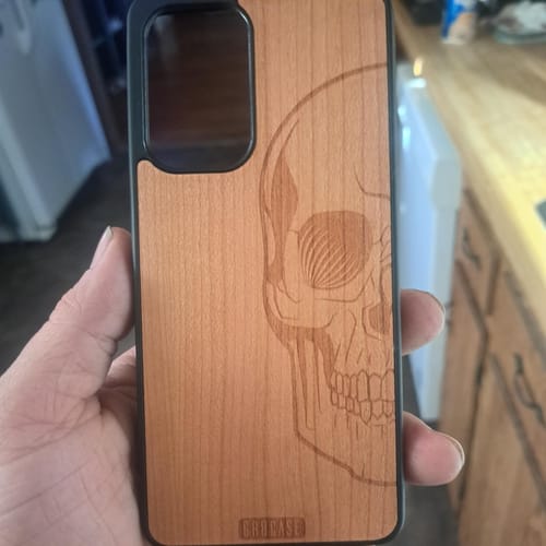 Customer photo review of Half Skull Design Wood Case For Samsung Galaxy A53 5G
