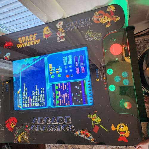 Customer photo review of 412  Cocktail Arcade Machine TRACK BALL DARK WOOD