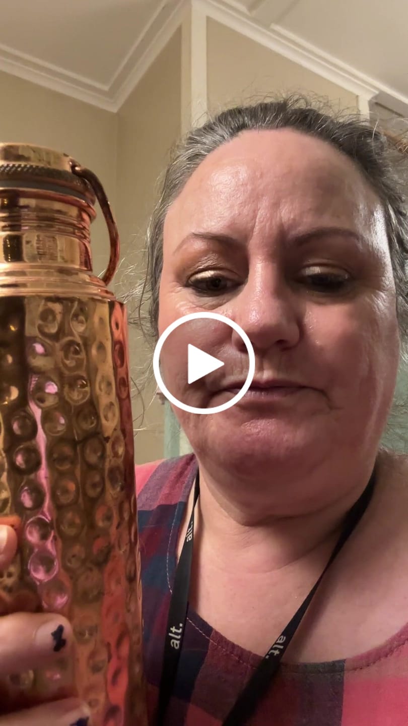 Customer video review of Copper Water Bottle