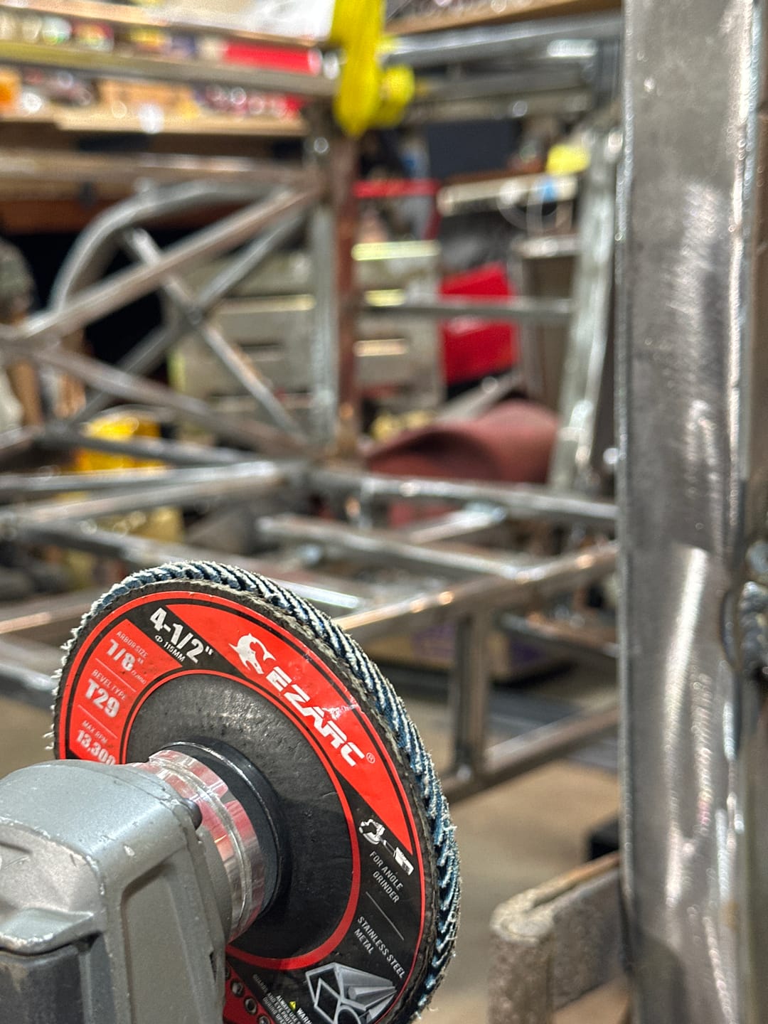 Customer photo review of 4-1/2 In. T29 High Density 90 Flap Discs For Stainless Steel, Sheet Metal,40/60/80/120 Grits