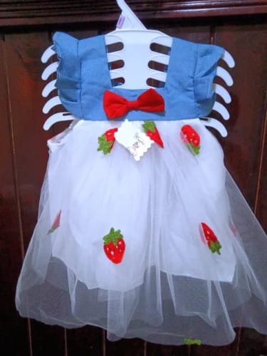 Customer photo review of Mesh Denim Strawberry Dress