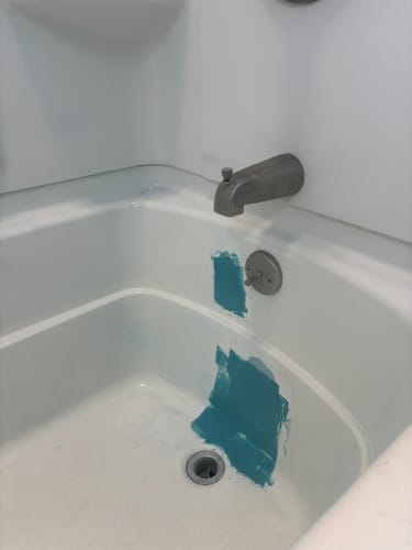 Customer photo review of Large Wall Damage - Tub and Shower Repair Kit