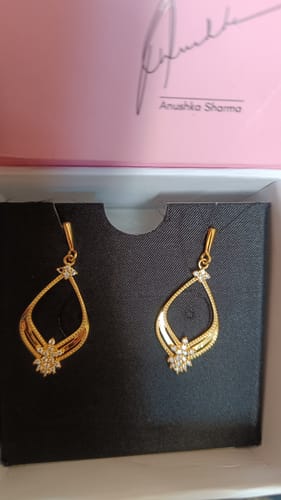 Customer photo review of Golden Princess Earrings