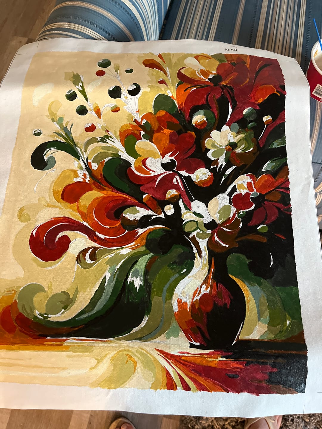 Customer photo review of Flower vase, Abstract - Paint by Numbers