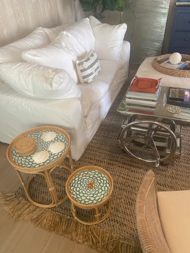 Customer photo review of Bloom Rattan Coasters (Set of 6)