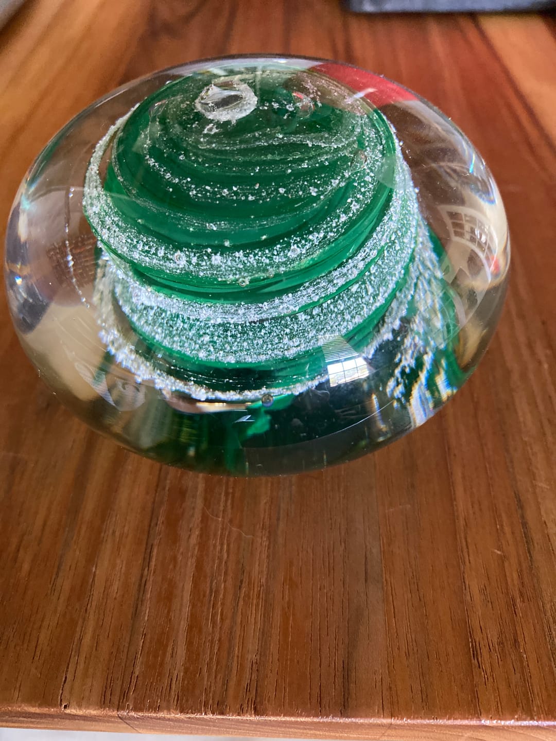 Customer photo review of Swirl Paperweight with Cremation Ash