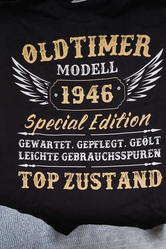 Customer photo review of Oldtimer - T-Shirt (Personalisiert)