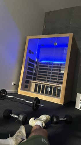 Customer photo review of Nordhaus Ice Bath - Matte Black - Fluted + 3 Person Infrared Sauna