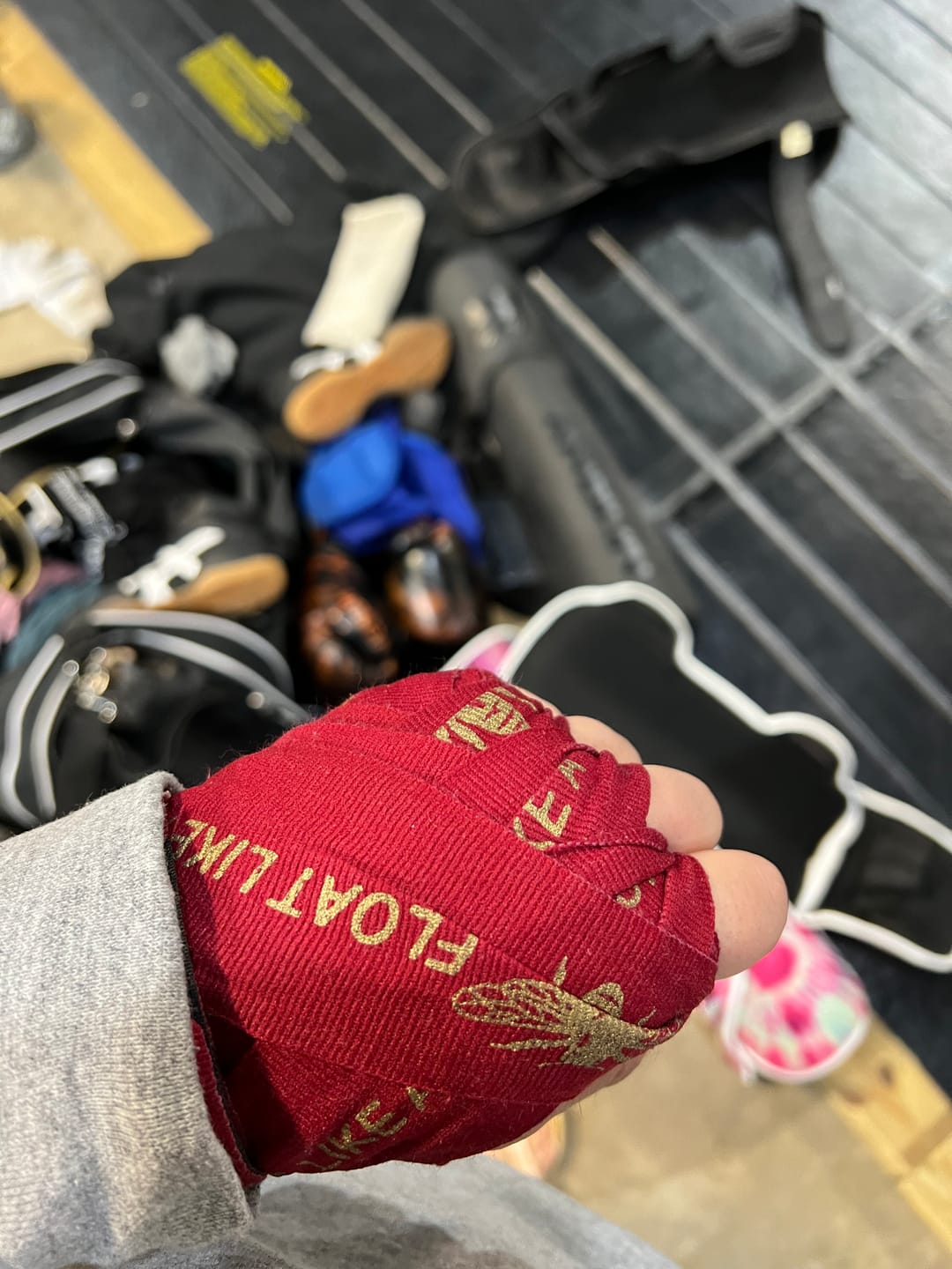 Customer photo review of Float like a Butterfly Sting like a Bee Boxing Hand Wraps