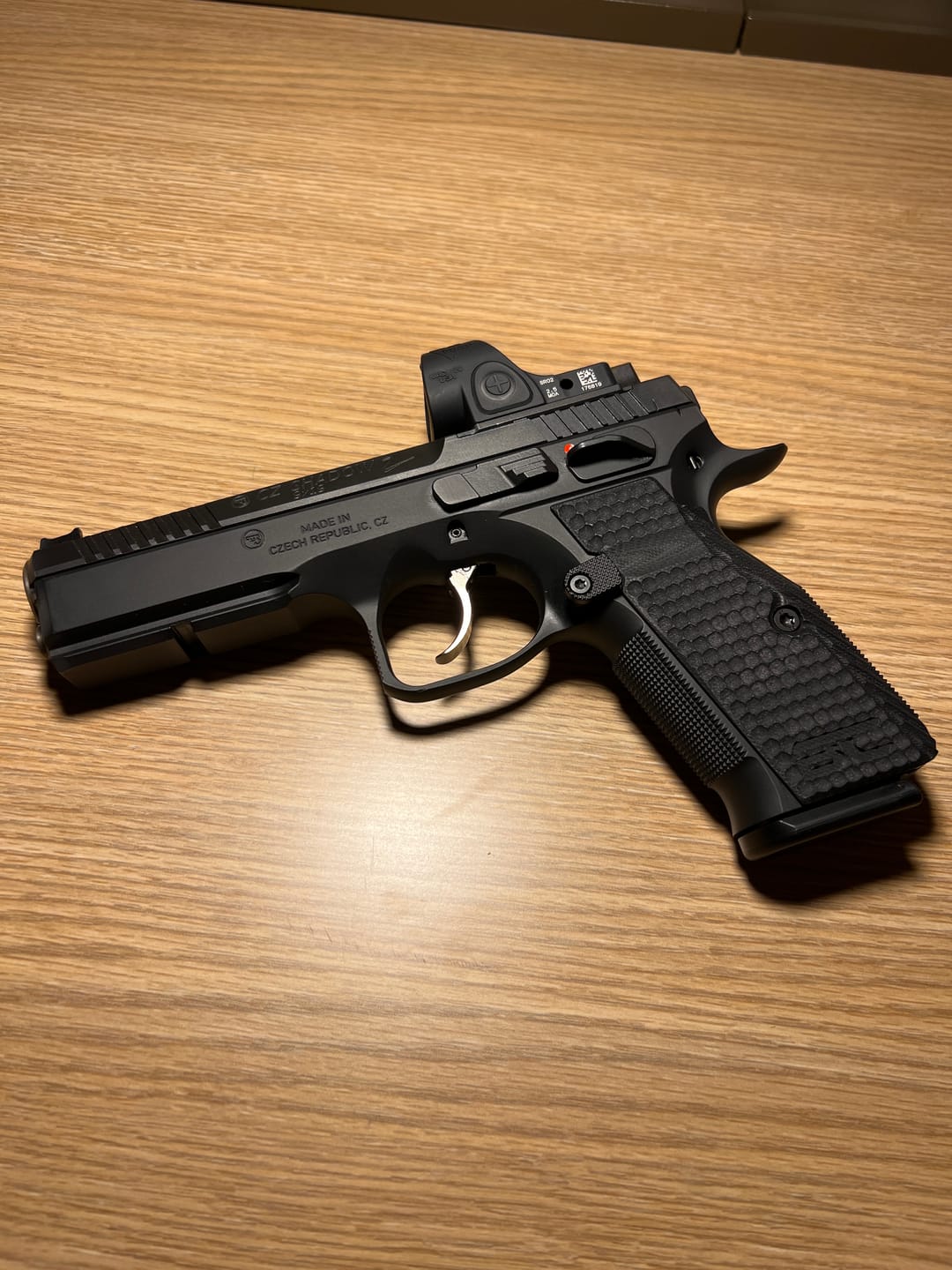 Customer photo review of CZ Shadow 2 Magazine Release Button
