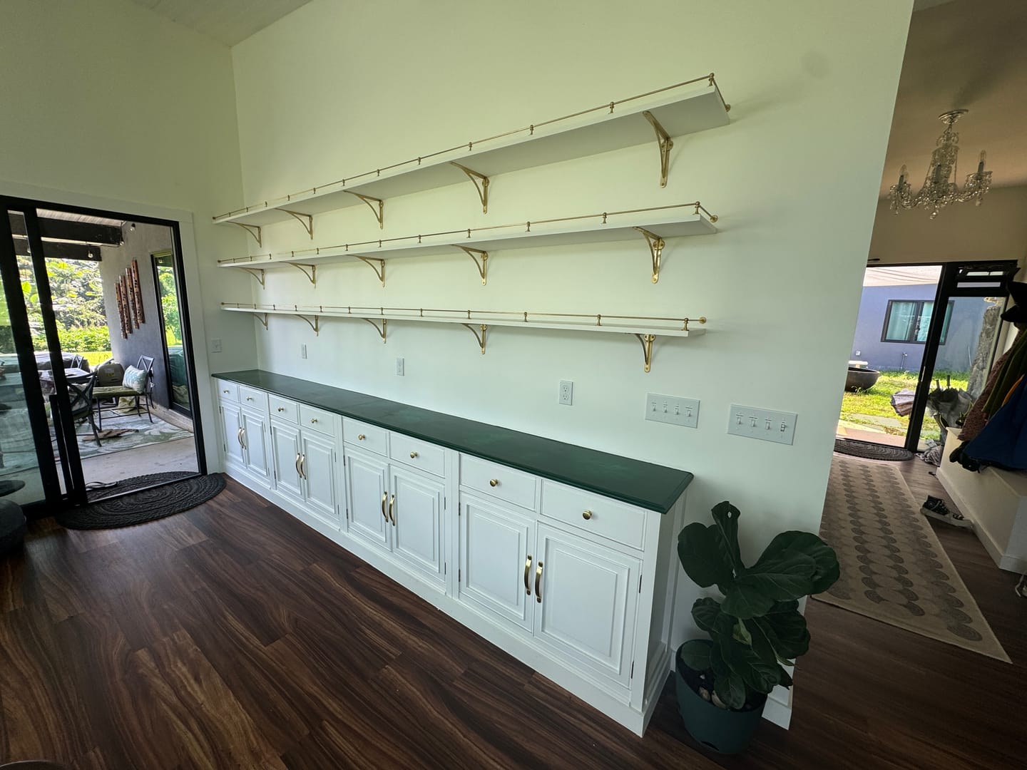 Customer photo review of Victorian Brushed Satin Brass Gallery Shelf Rail