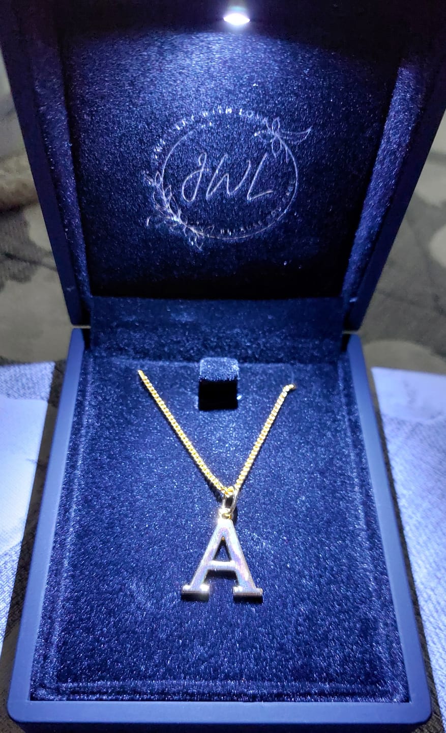Customer photo review of Gold Vermeil Initial Necklace