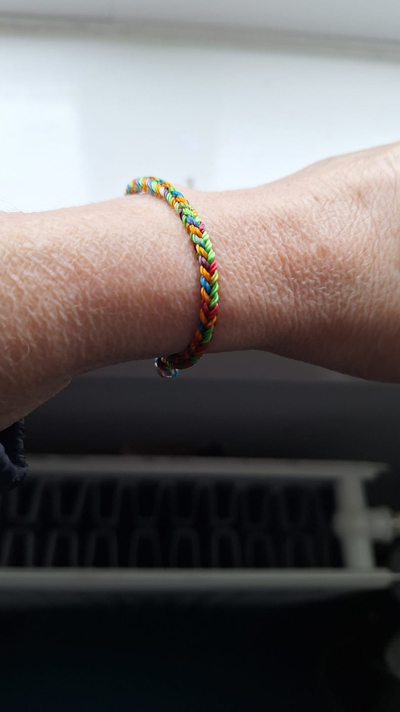 Customer photo review of Buddha Stones "May you be healthy and happy" Lucky Multicolored Bracelet