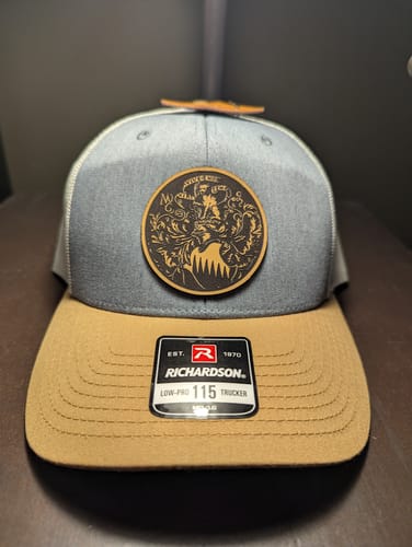 Customer photo review of Custom Leather Patch Hats Richardson 115 Laser Engraved