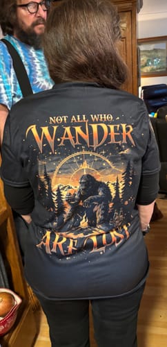 Customer photo review of NOT ALL WHO WANDER ARE LOST BIGFOOT COMPASS ALL OVER PRINT - TLNO0609243