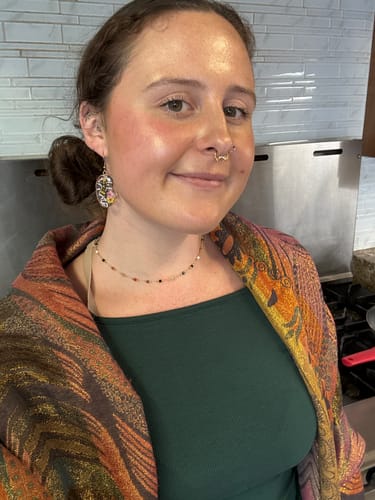 Customer photo review of Lulu Beaded Stone Necklace