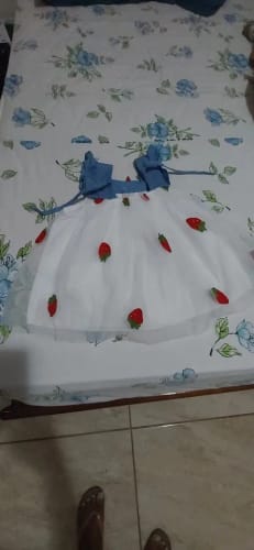 Customer photo review of Mesh Denim Strawberry Dress