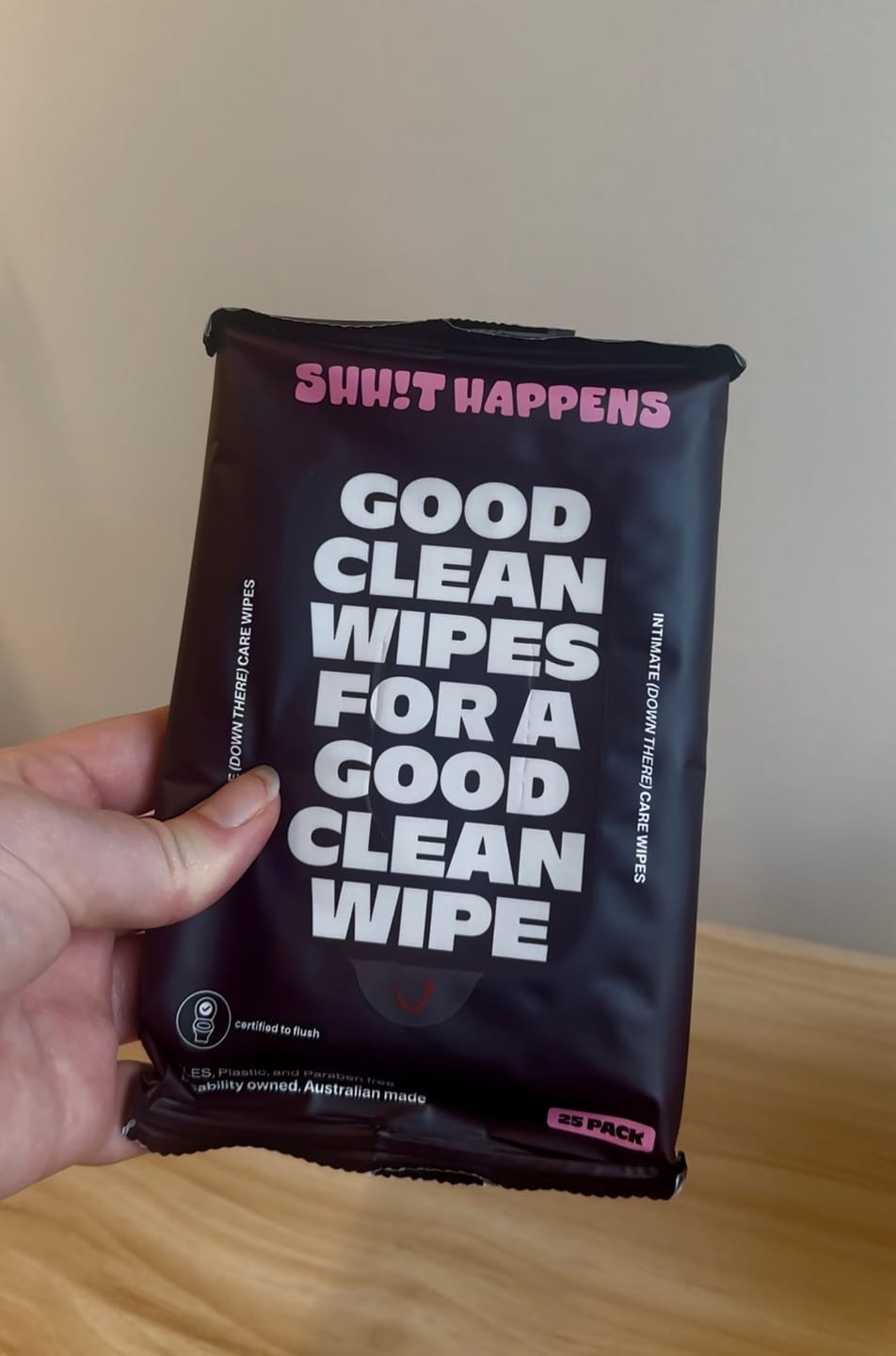 Customer photo review of Flushable Intimate Wipes (25) x 4