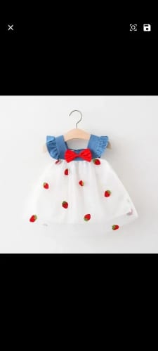 Customer photo review of Mesh Denim Strawberry Dress