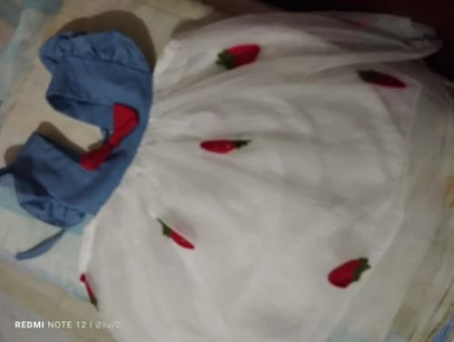 Customer photo review of Mesh Denim Strawberry Dress