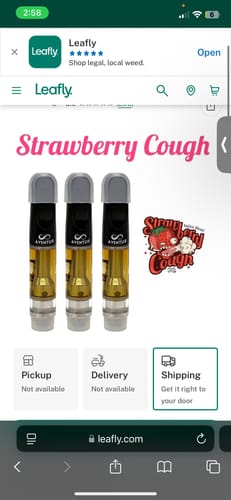 Customer photo review of Strawberry Cough Sativa 510 Thread THC Blend Cartridge 1g