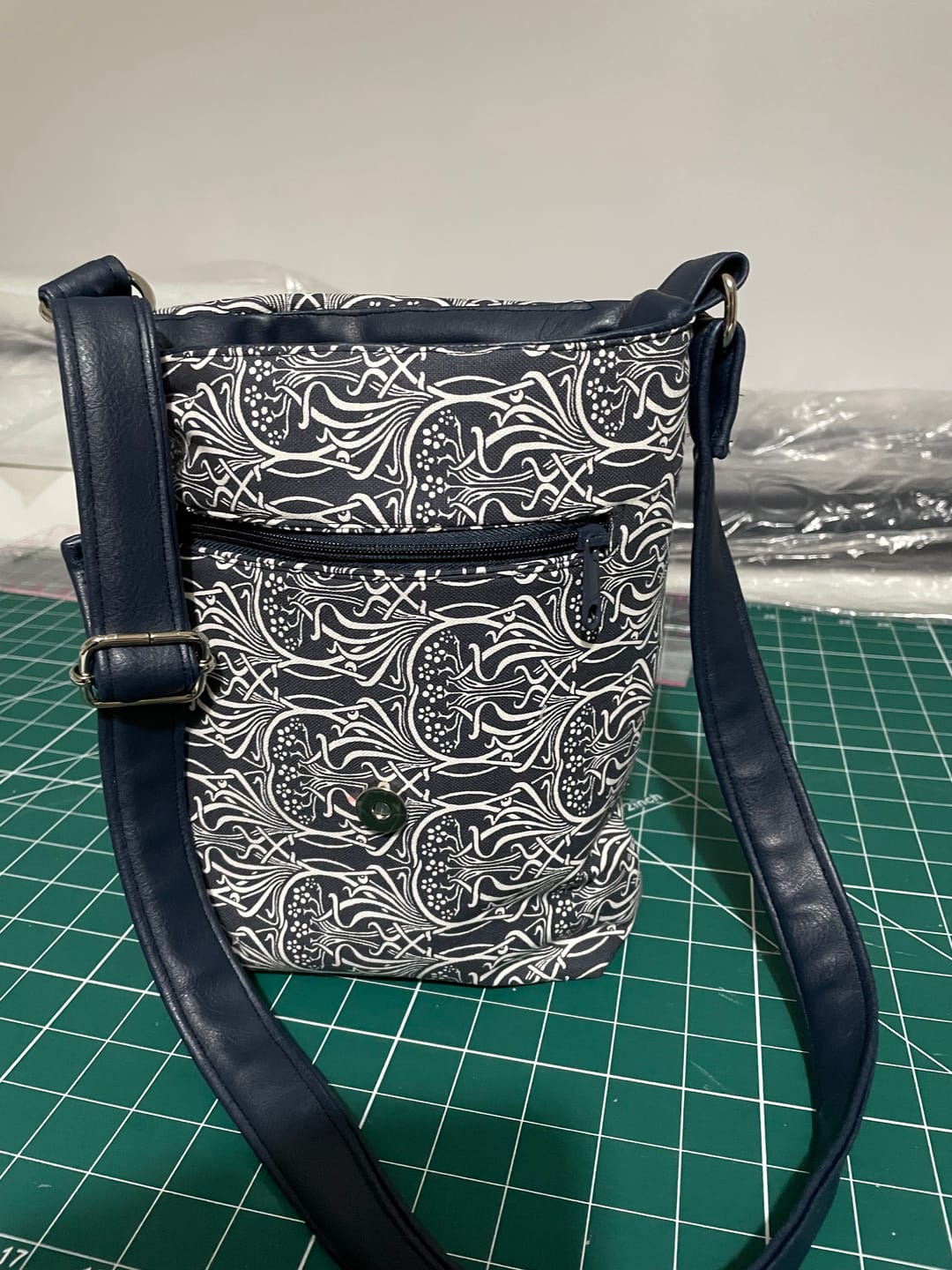 Customer photo review of Abstract White Patterns Cotton Canvas Fabric
