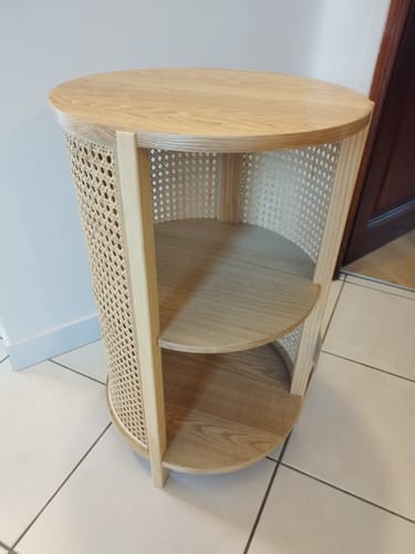 Customer photo review of ALTA - Table de chevet avec 2 rangements en bois et rotin naturel