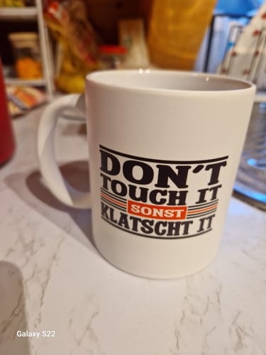Customer photo review of Nicht anfassen Tasse