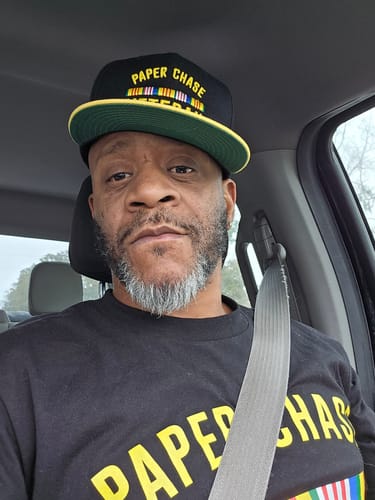 Customer photo review of Paper Chase Veteran - Olive T-Shirt