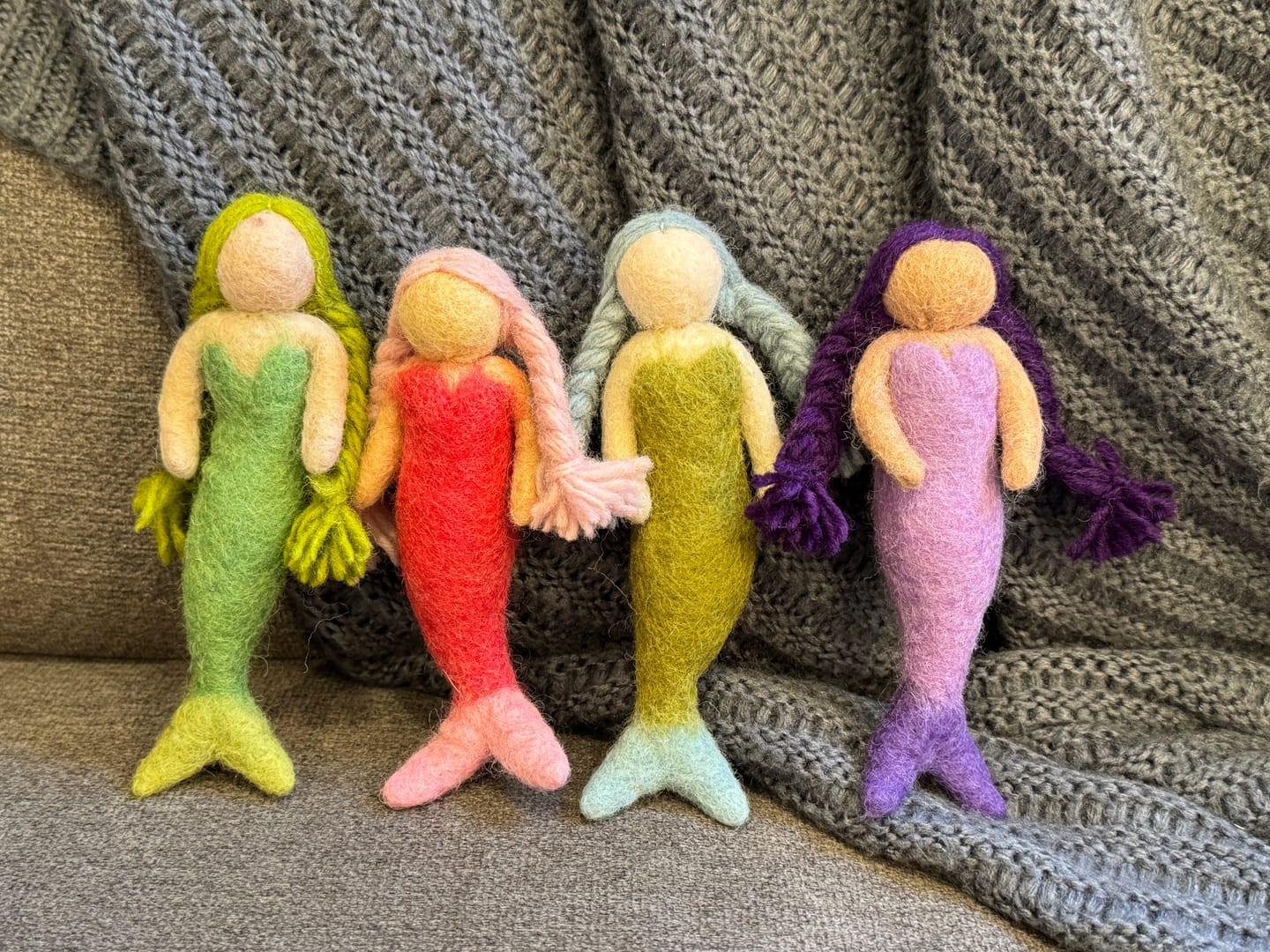 Customer photo review of Felt Waldorf Mermaid - Blue Hair