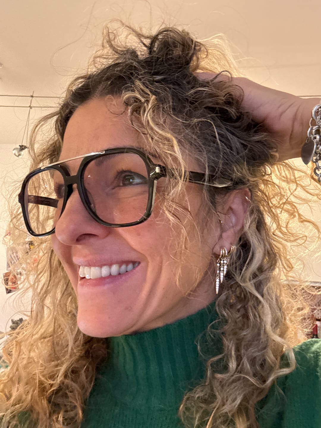 Customer photo review of Sienna Illusion Earrings