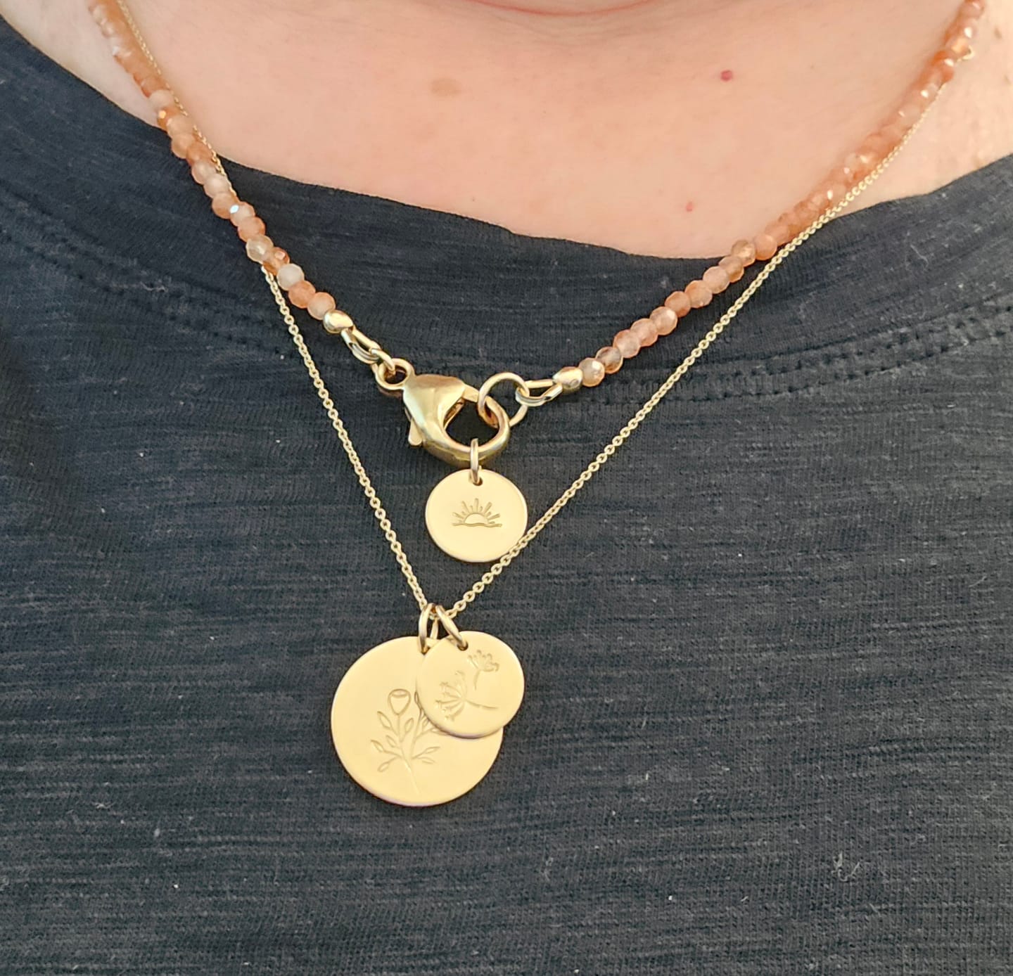 Customer photo review of Large, Gold-Fill, Round Charm