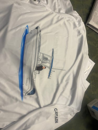 Customer photo review of Mens Captain & Crew Drifit Custom Boat Shirts - Long Sleeves