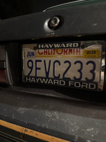 Customer photo review of 1984 CALIFORNIA THE GOLDEN STATE LICENSE PLATE 6"x12" (156.5mm x 305mm)