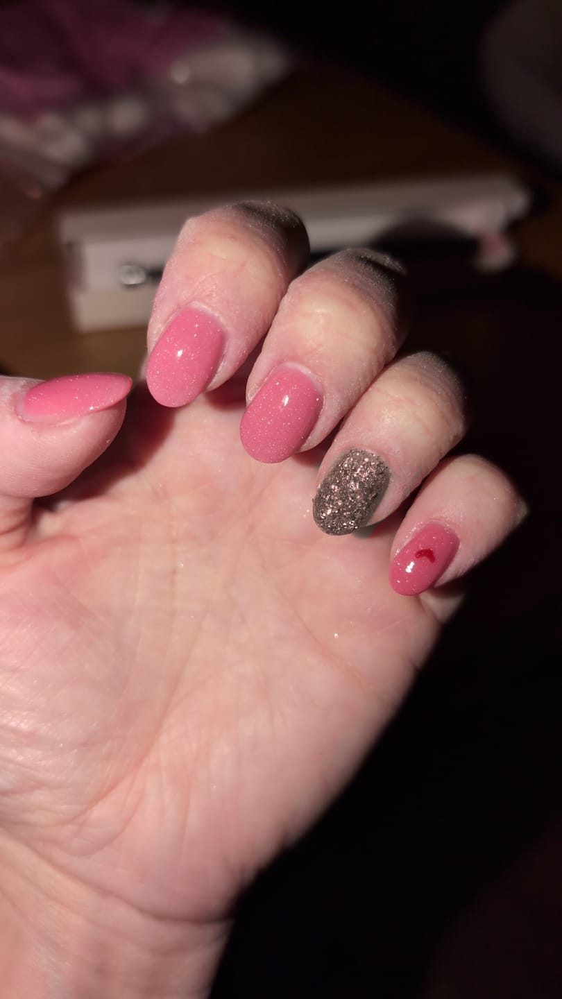 Customer photo review of Mocha Rose Dipping Powder