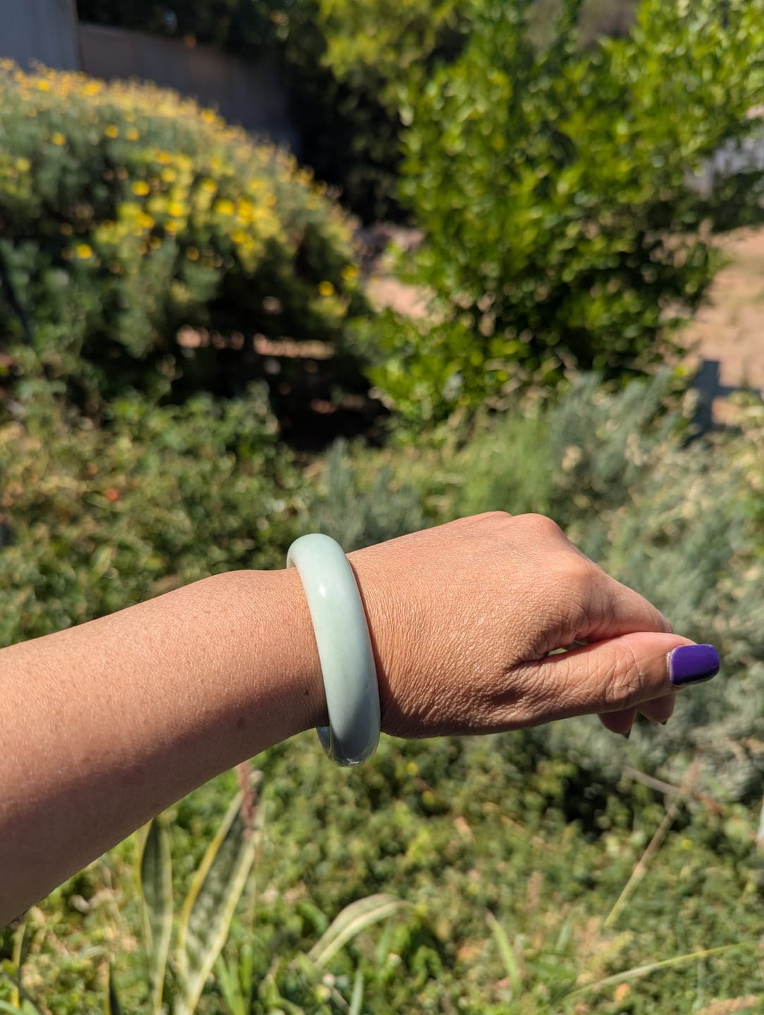 Customer photo review of Buddha Stones Natural Jade Prosperity Bangle Bracelet