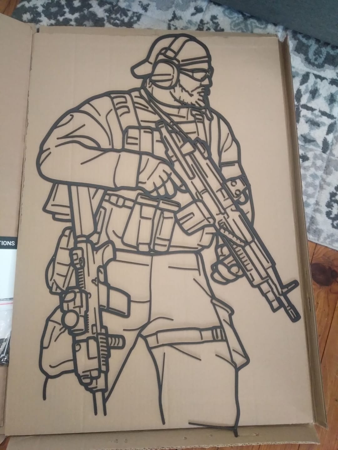 Customer photo review of Your Custom Soldier Silhouette Metal Wall Art