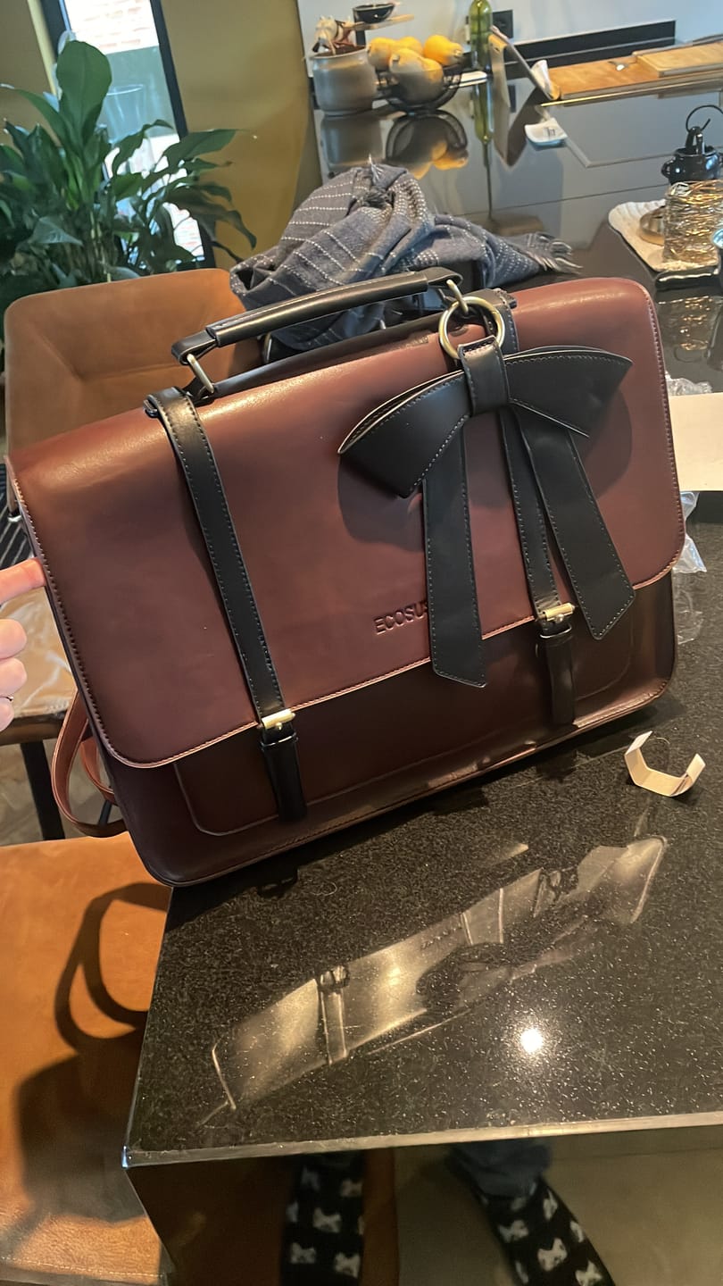 Customer photo review of Cocoa Truffle Ecosusi Classic Bow Briefcase
