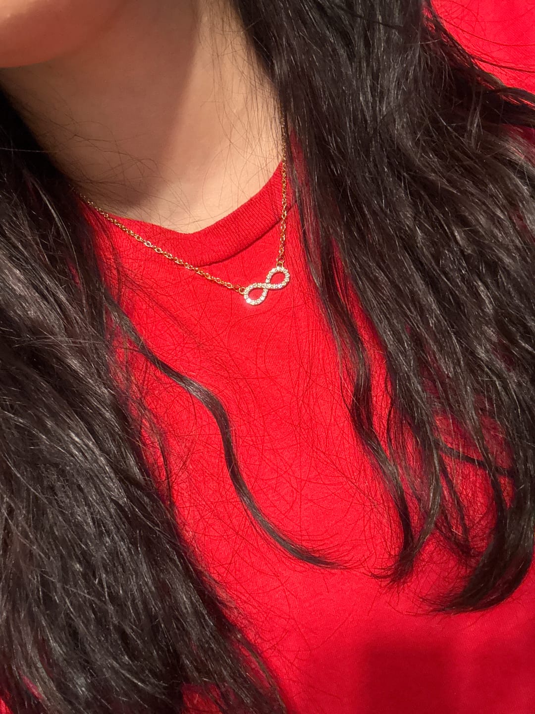 Customer photo review of Iced Infinity Necklace