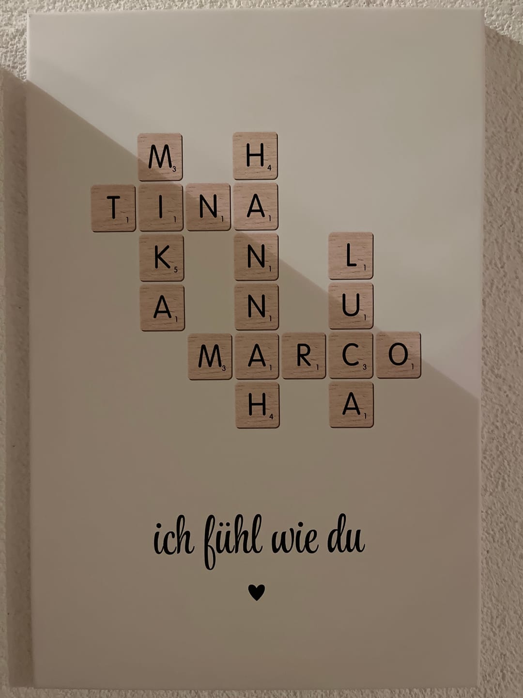 Customer photo review of Scrabble - Personalisiertes Familienposter mit Namen im Scrabble-Design